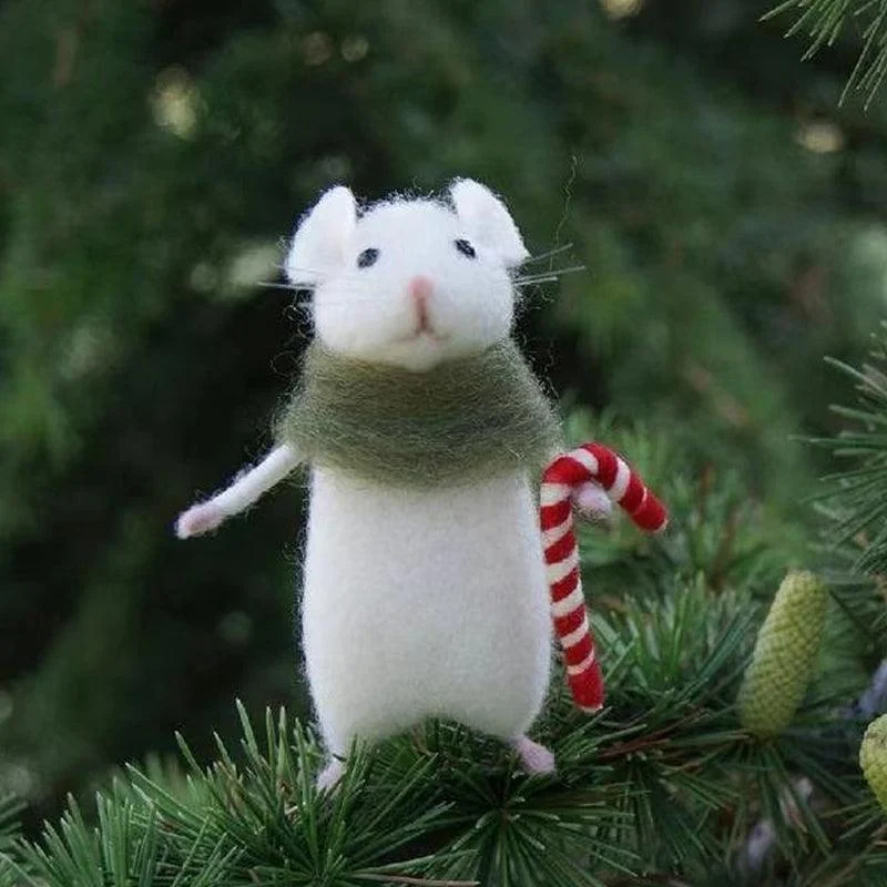 Felt Mouse and Pumpkin Ornament -  - #tag1#