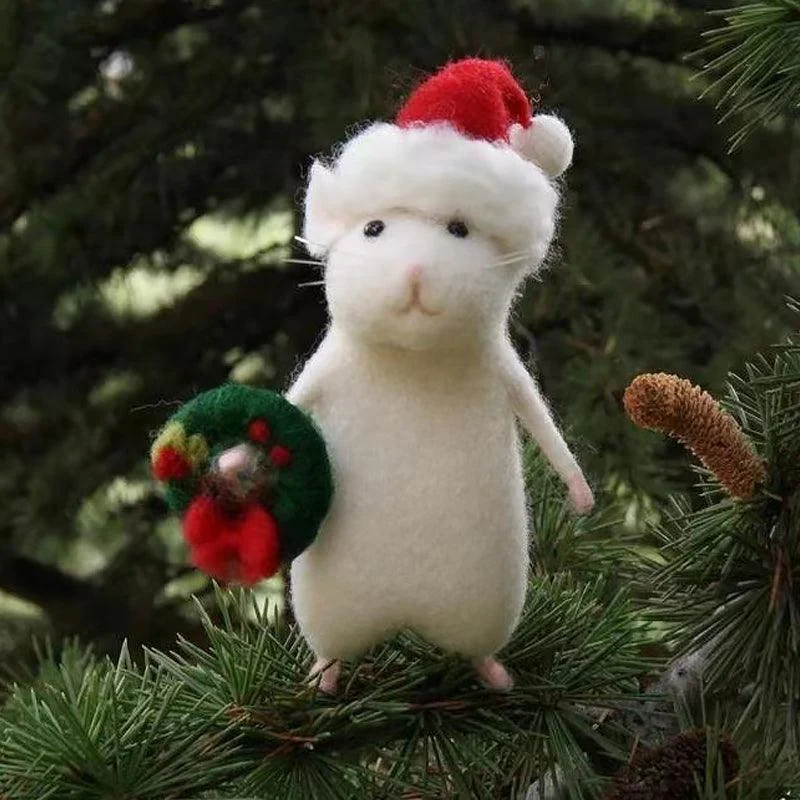Felt Mouse and Pumpkin Ornament -  - #tag1#