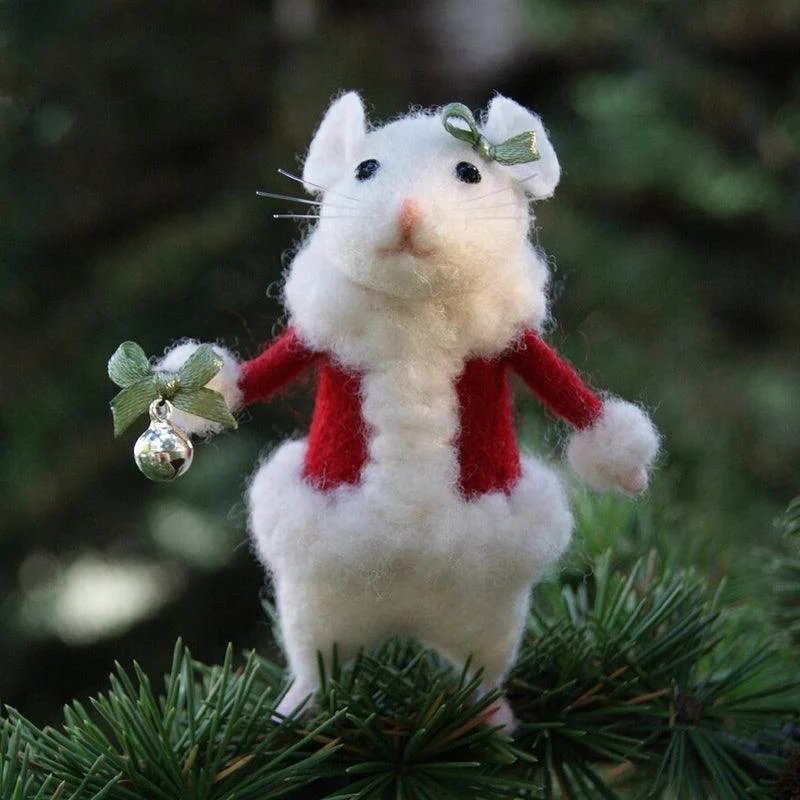 Felt Mouse and Pumpkin Ornament -  - #tag1#