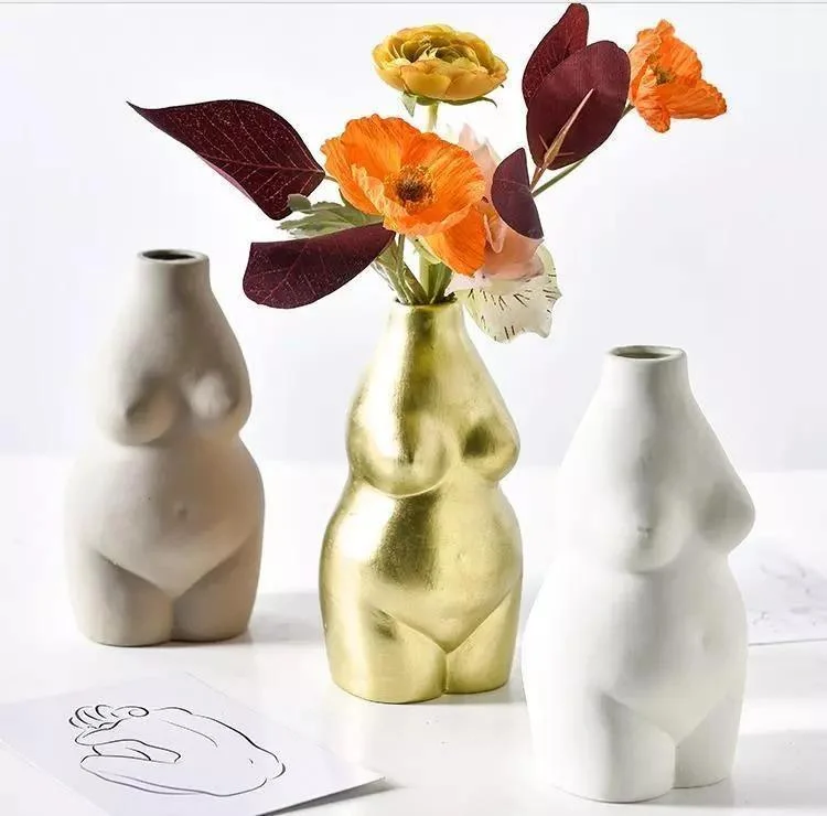 Feminine Curves Nude Female Ceramic Vase -