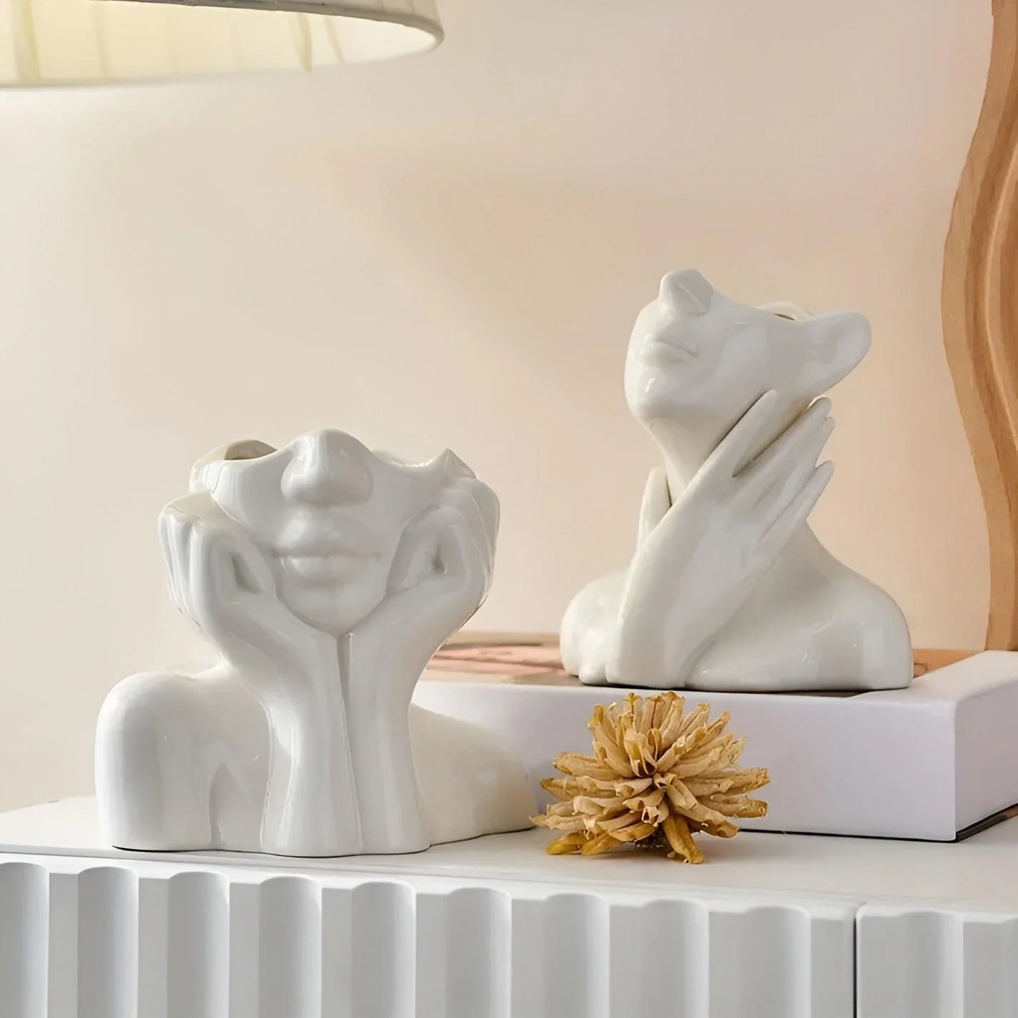 FemmeFlora Vase - Expressive Ceramic Flower Vase with Human Face - - #tag1#