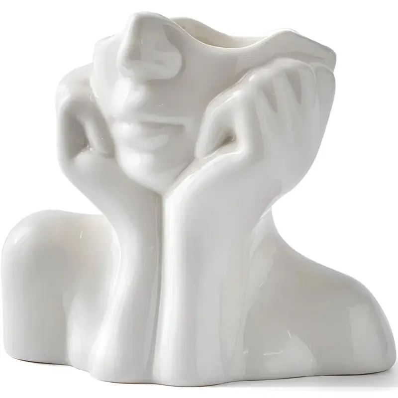 FemmeFlora Vase Expressive Ceramic Flower Vase with Human Face tag1