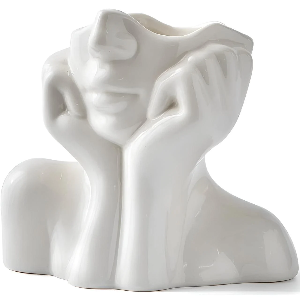 FemmeFlora Vase - Expressive Ceramic Flower Vase with Human Face -  - #tag1#