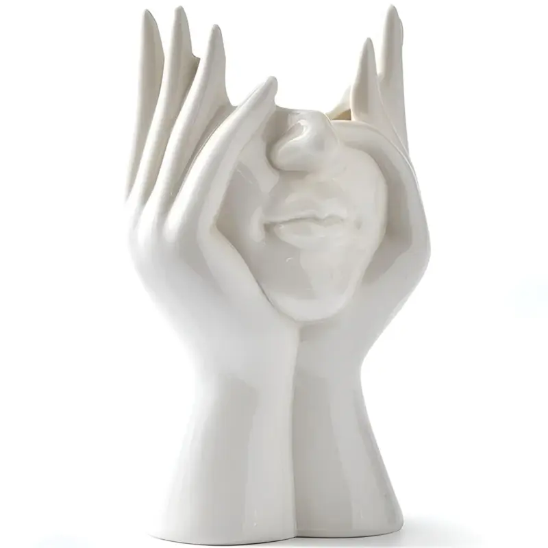 FemmeFlora Vase Expressive Ceramic Flower Vase with Human Face tag1
