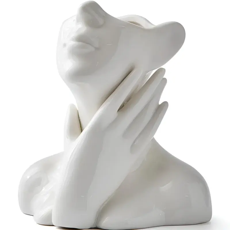 FemmeFlora Vase Expressive Ceramic Flower Vase with Human Face tag1