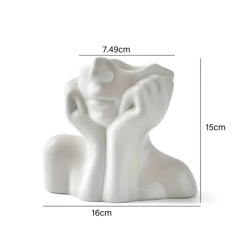 FemmeFlora Vase Expressive Ceramic Flower Vase with Human Face tag1