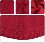 Festive Red Knitted Christmas Tree Skirt tag1