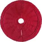 Festive Red Knitted Christmas Tree Skirt tag1