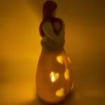 Figurine Candle Holder Embrace Mother Daughter Flickering Light tag1