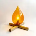 FireFlare Table Lamp Campfire Flame Lamp LED with Wooden Base tag1