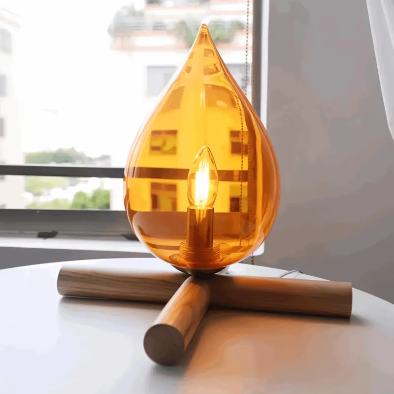 FireFlare Table Lamp Campfire Flame Lamp LED with Wooden Base tag1