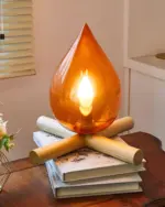 FireFlare Table Lamp Campfire Flame Lamp LED with Wooden Base tag1