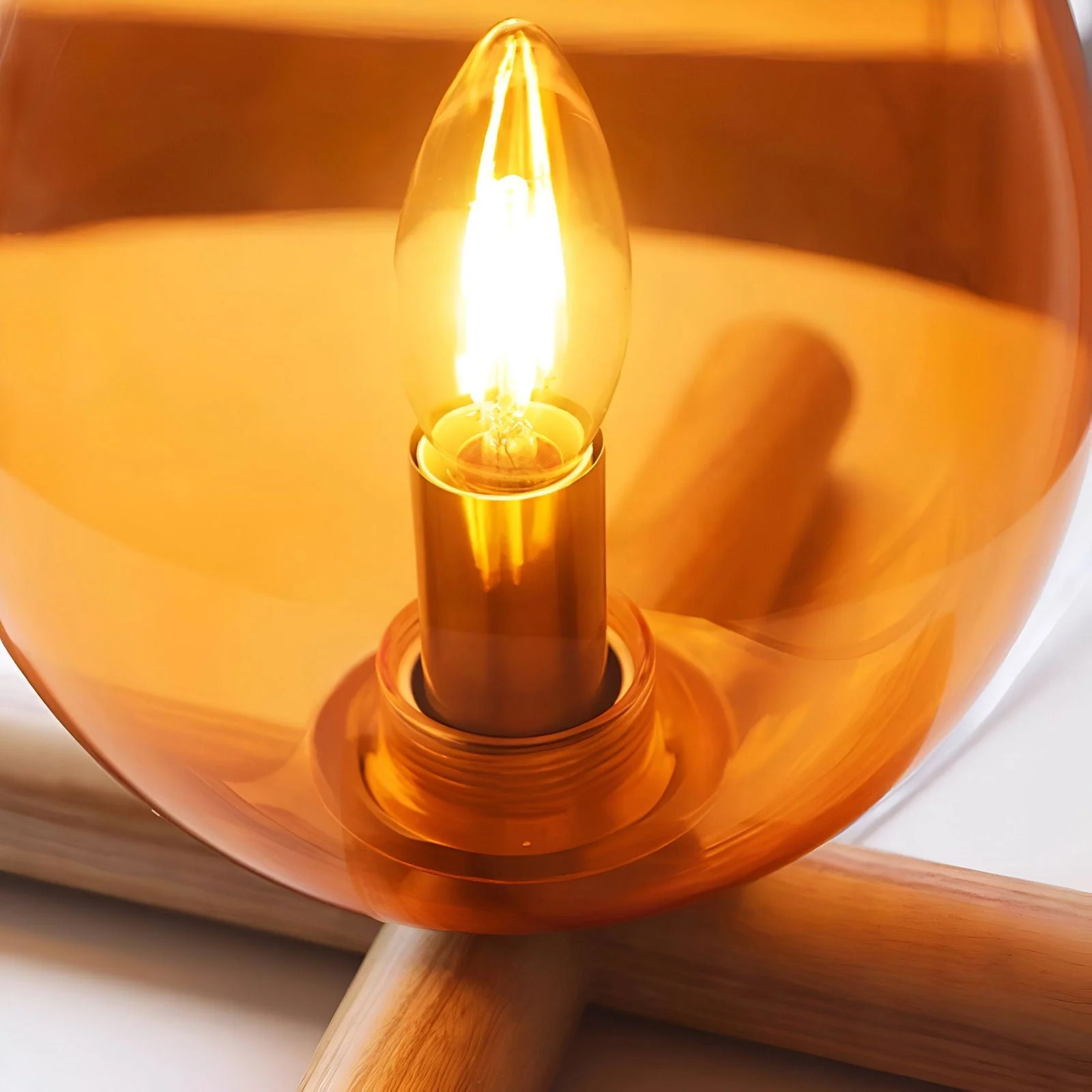 FireFlare Table Lamp - Campfire Flame Lamp LED with Wooden Base -  - #tag1#