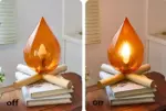 FireFlare Table Lamp Campfire Flame Lamp LED with Wooden Base tag1
