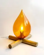 FireFlare Table Lamp Campfire Flame Lamp LED with Wooden Base tag1