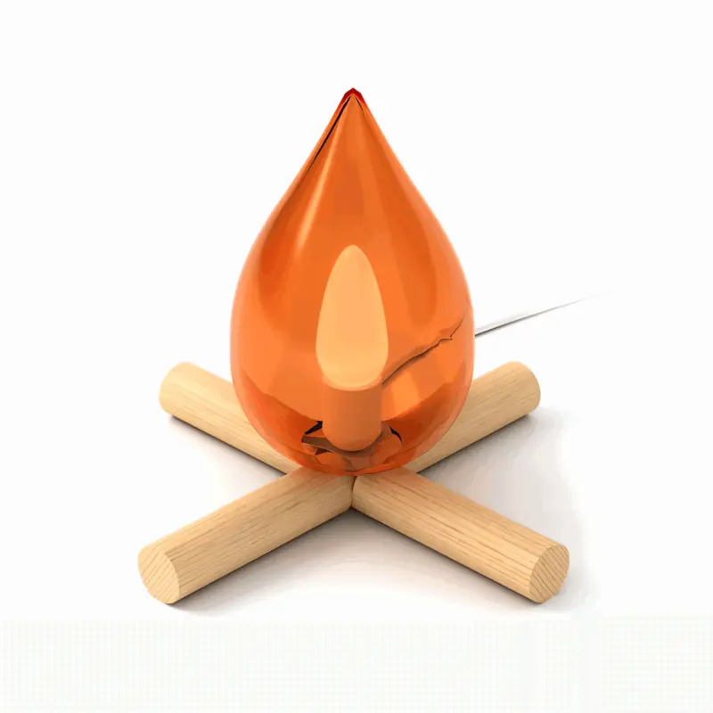 FireFlare Table Lamp Campfire Flame Lamp LED with Wooden Base tag1
