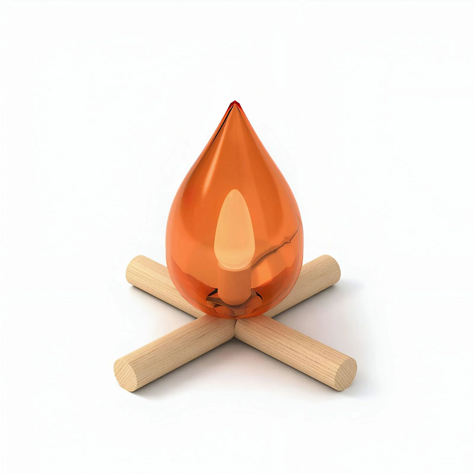 FireFlare Table Lamp - Campfire Flame Lamp LED with Wooden Base -  - #tag1#