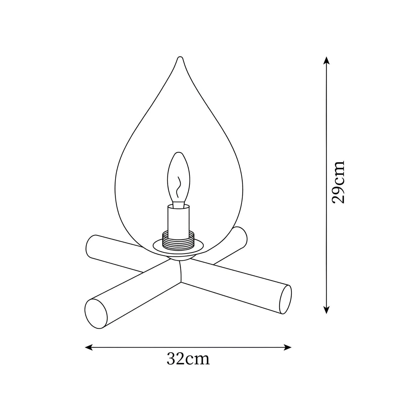 FireFlare Table Lamp - Campfire Flame Lamp LED with Wooden Base -  - #tag1#