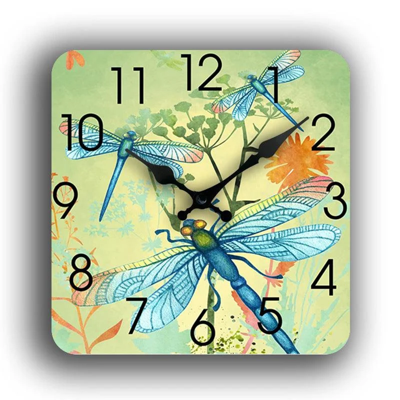 Firefly Theme Square Shaped Silent Wall Clock 12 Inches -