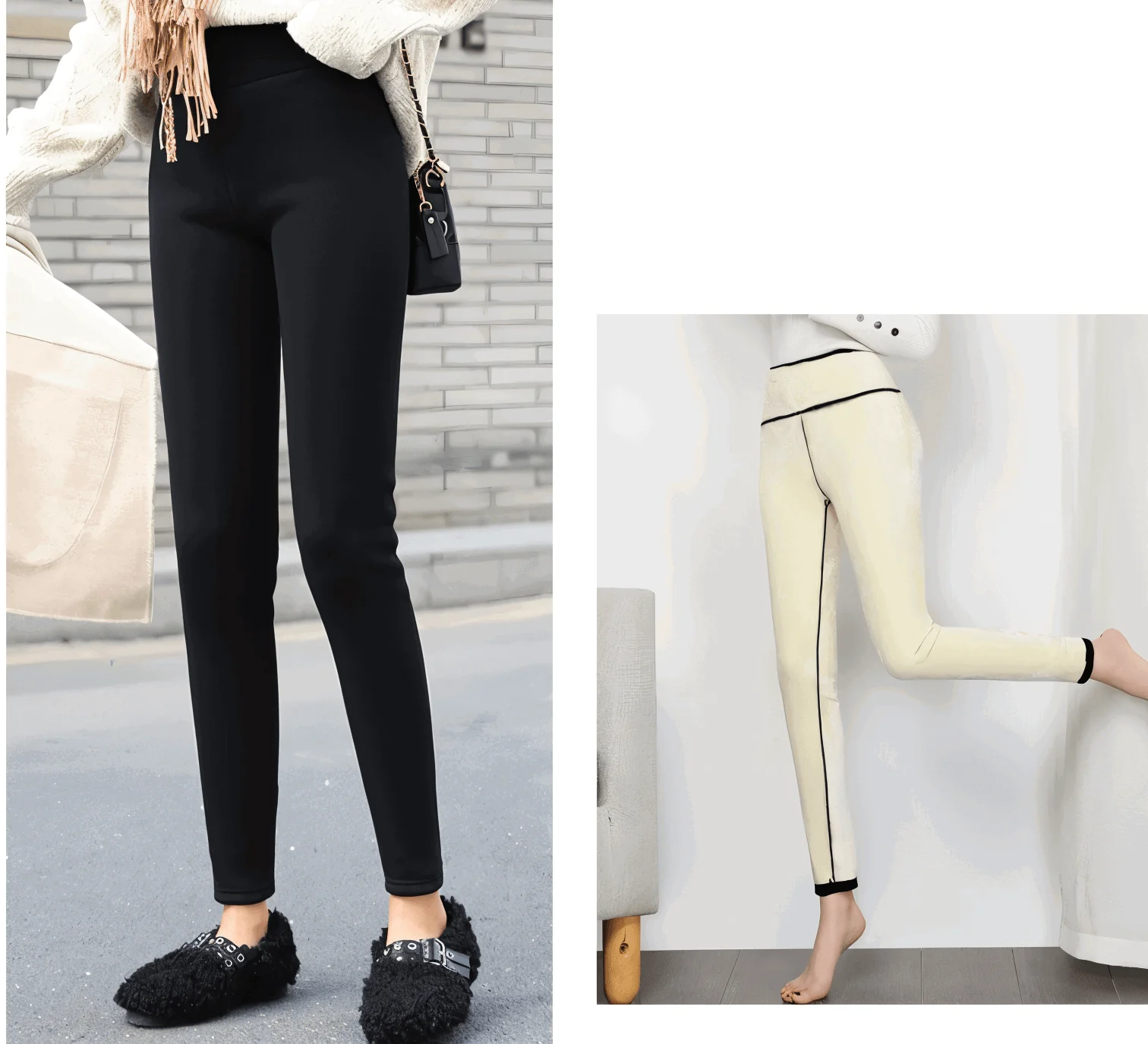 FitFlex Fleece Legging - Plush pants with high waist and stretch for women -  - #tag1#