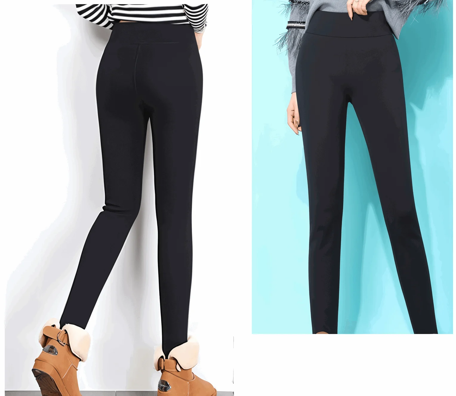 FitFlex Fleece Legging - Plush pants with high waist and stretch for women - - #tag1#