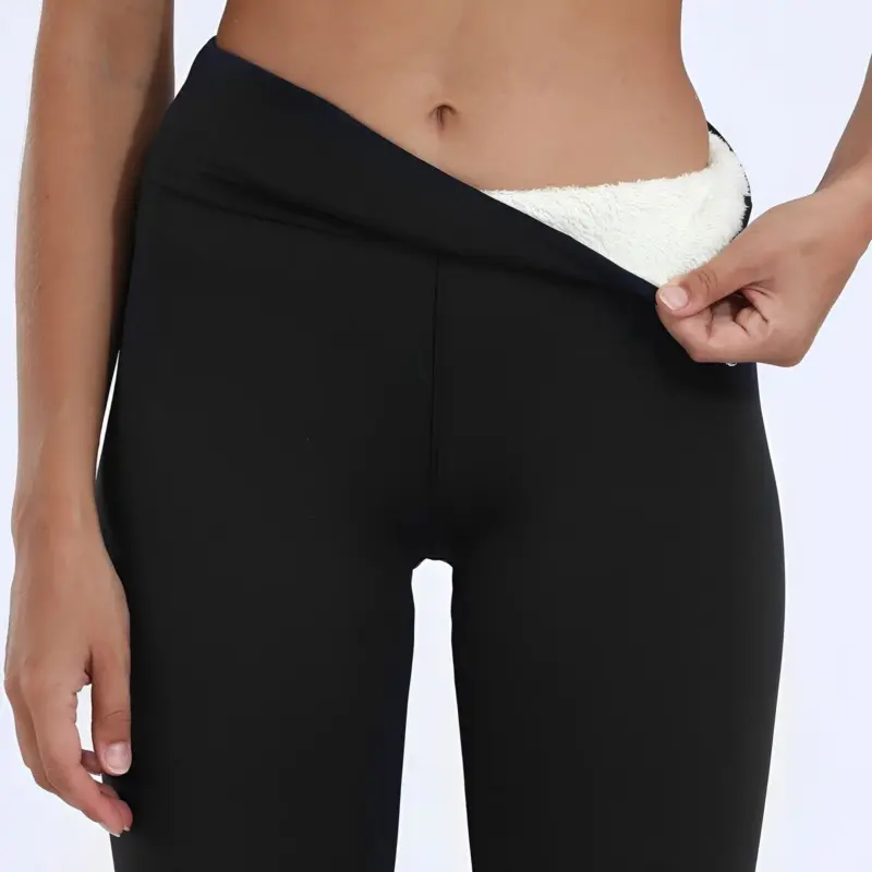 FitFlex Fleece Legging Plush pants with high waist and stretch for women tag1