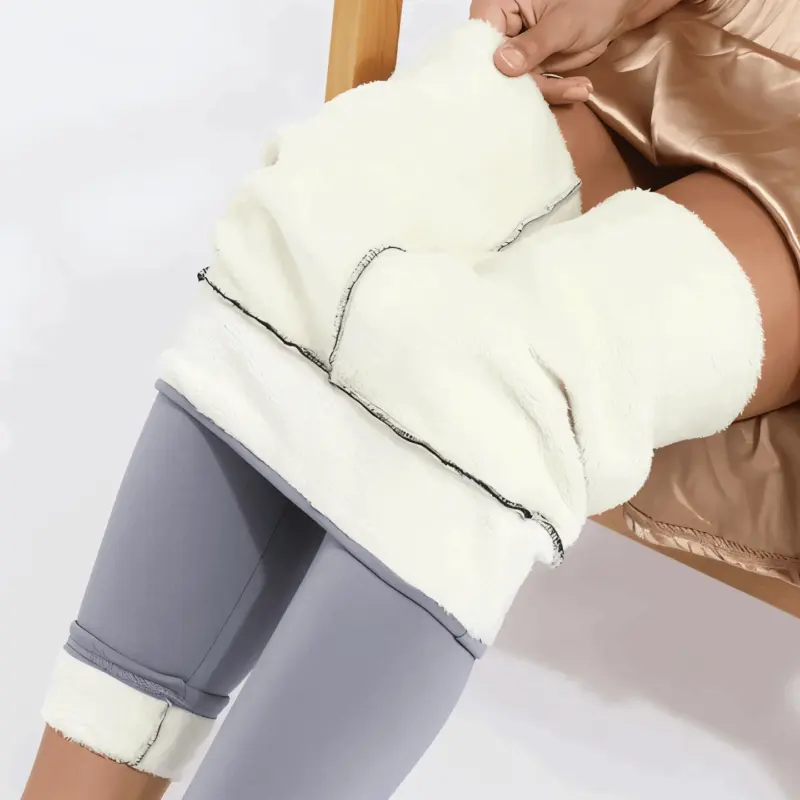 FitFlex Fleece Legging Plush pants with high waist and stretch for women tag1