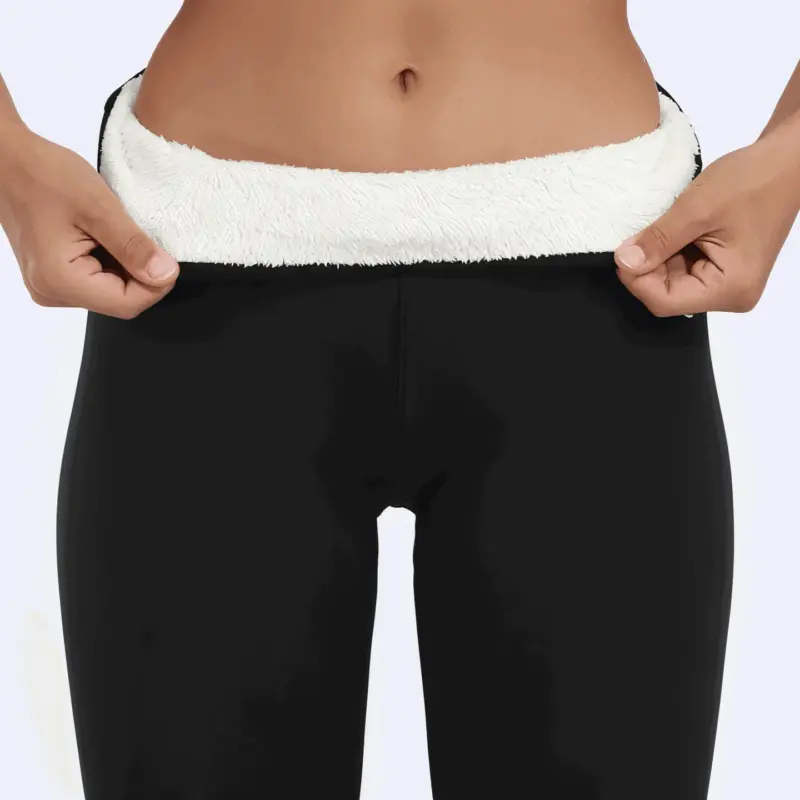 FitFlex Fleece Legging Plush pants with high waist and stretch for women tag1