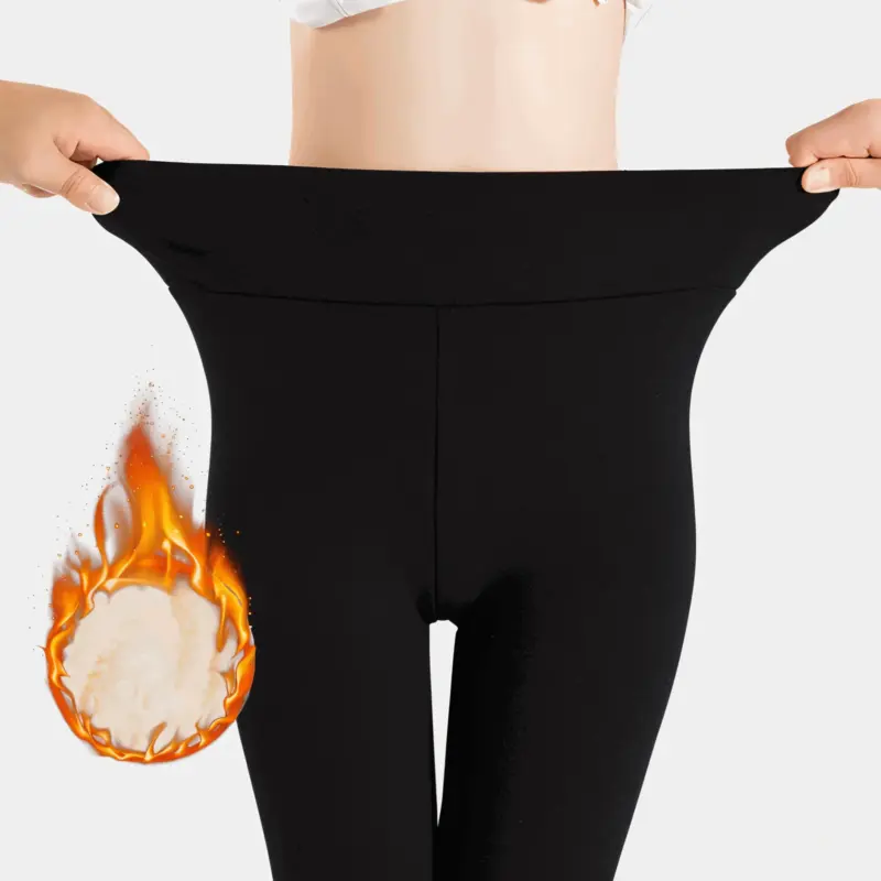 FitFlex Fleece Legging Plush pants with high waist and stretch for women tag1