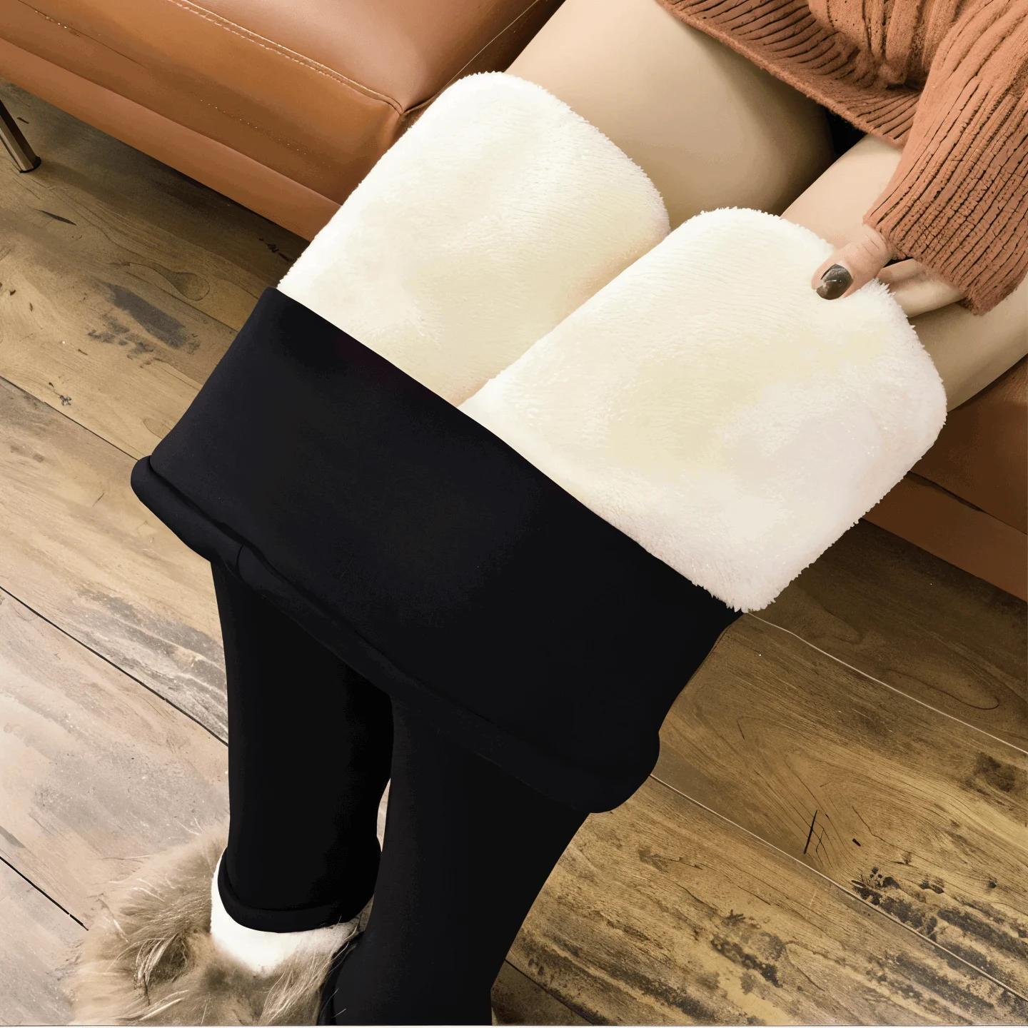 FitFlex Fleece Legging - Plush pants with high waist and stretch for women -  - #tag1#