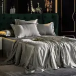Fitted 4PCS SUPER SOFT Luxury Silk Bedding Set 1 FITTED SHEET 1 QUILT COVER 2 PILLOWCASE tag1