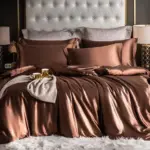 Fitted 4PCS SUPER SOFT Luxury Silk Bedding Set 1 FITTED SHEET 1 QUILT COVER 2 PILLOWCASE tag1