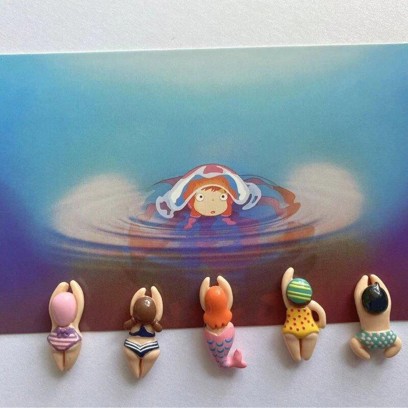Five Piece Resin Cartoon Swimming Figure Fridge Magnets -  - #tag1#
