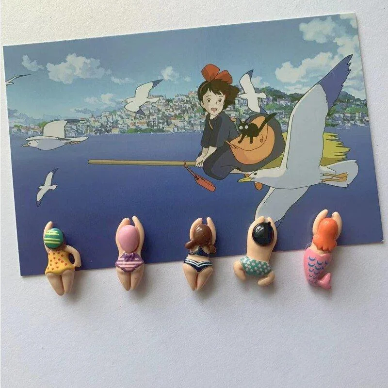 Five Piece Resin Cartoon Swimming Figure Fridge Magnets -  - #tag1#