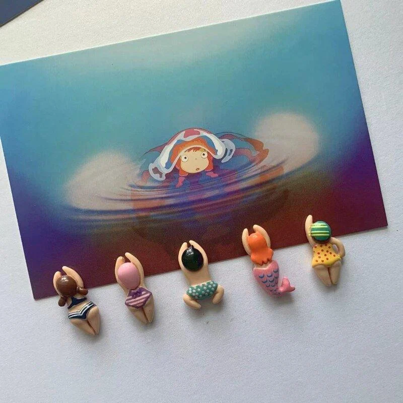 Five Piece Resin Cartoon Swimming Figure Fridge Magnets -  - #tag1#
