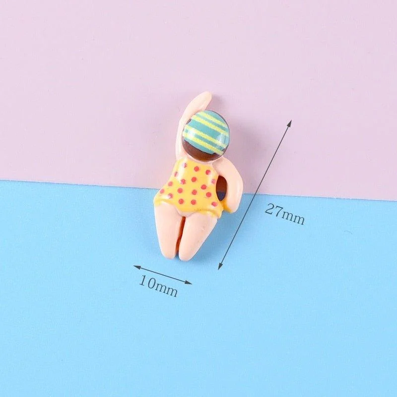 Five Piece Resin Cartoon Swimming Figure Fridge Magnets -  - #tag1#