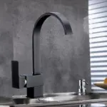 Flat Kitchen Faucet Solid Brass tag1