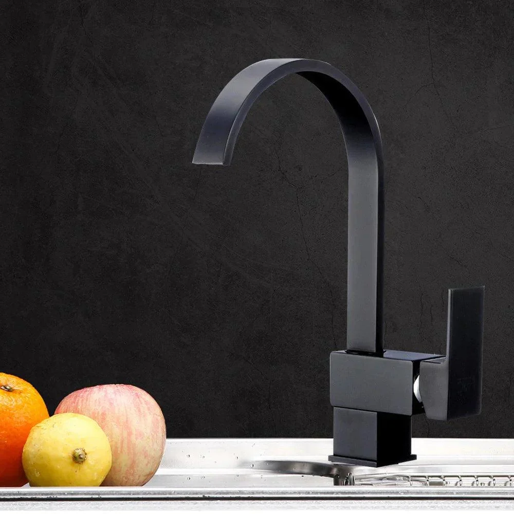 Flat Kitchen Faucet - Solid Brass -  - #tag1#