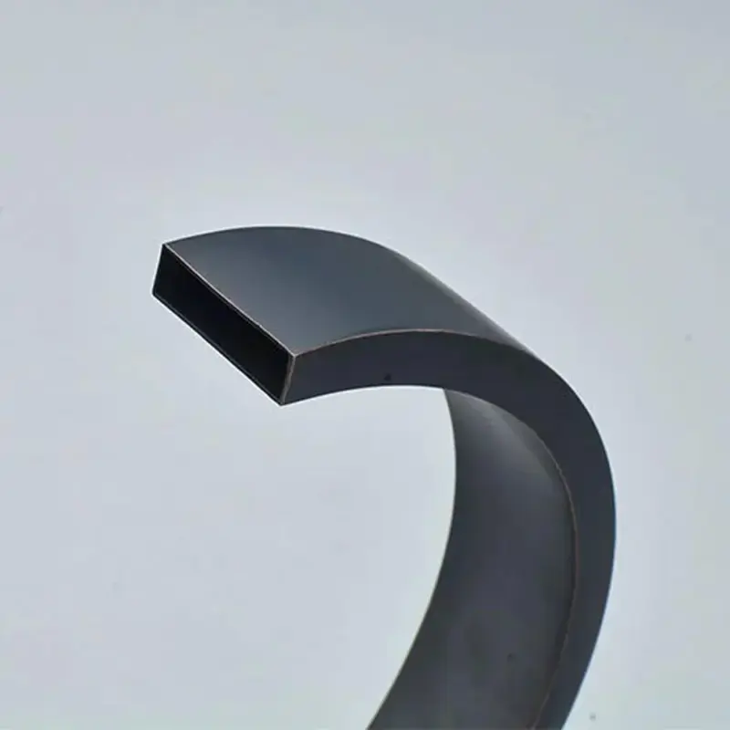Flat Kitchen Faucet Solid Brass tag1