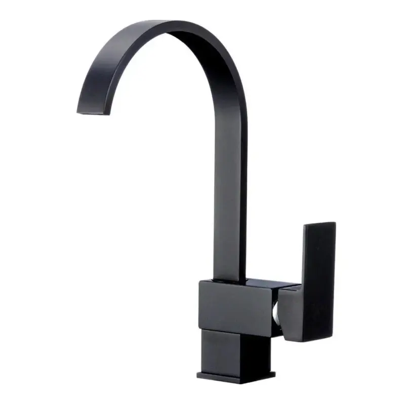 Flat Kitchen Faucet Solid Brass tag1
