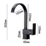 Flat Kitchen Faucet Solid Brass tag1