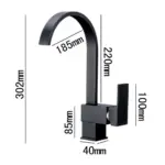 Flat Kitchen Tap Made of heavy solid brass tag1