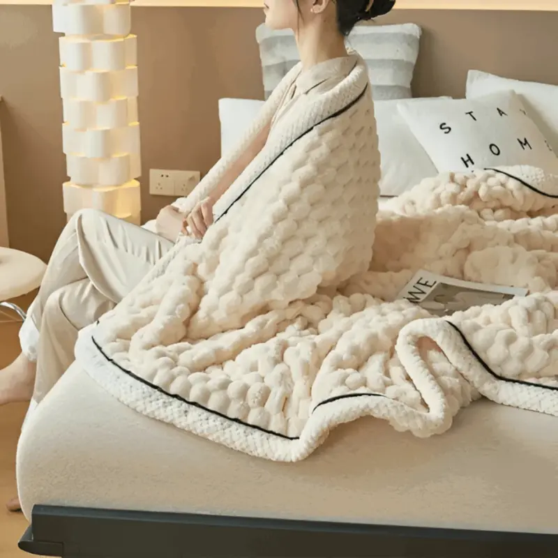 FleeceDream Premium Plush Fleece Blanket warm and comfortable for couch bed and travel tag1