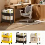 FlexShelf 2 tier book cart Multifunctional book cart Mobile book shelf tag1