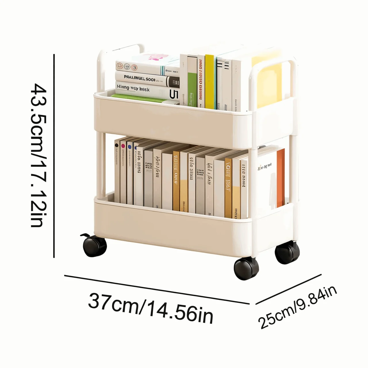 FlexShelf - 2-tier book cart - Multifunctional book cart - Mobile book shelf -  - #tag1#