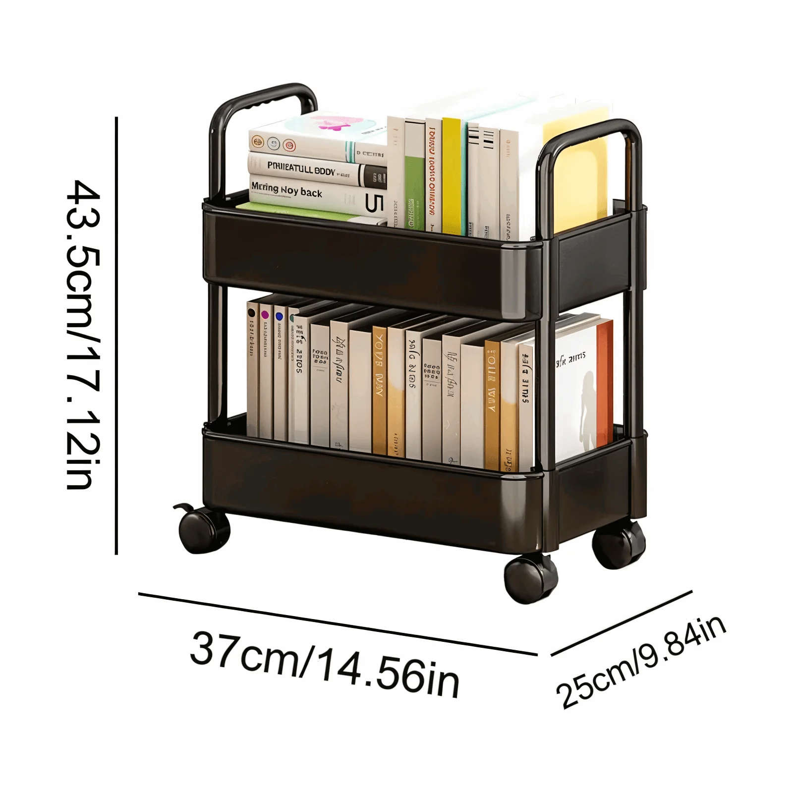 FlexShelf - 2-tier book cart - Multifunctional book cart - Mobile book shelf -  - #tag1#
