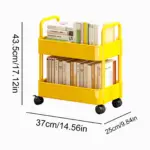FlexShelf 2 tier book cart Multifunctional book cart Mobile book shelf tag1