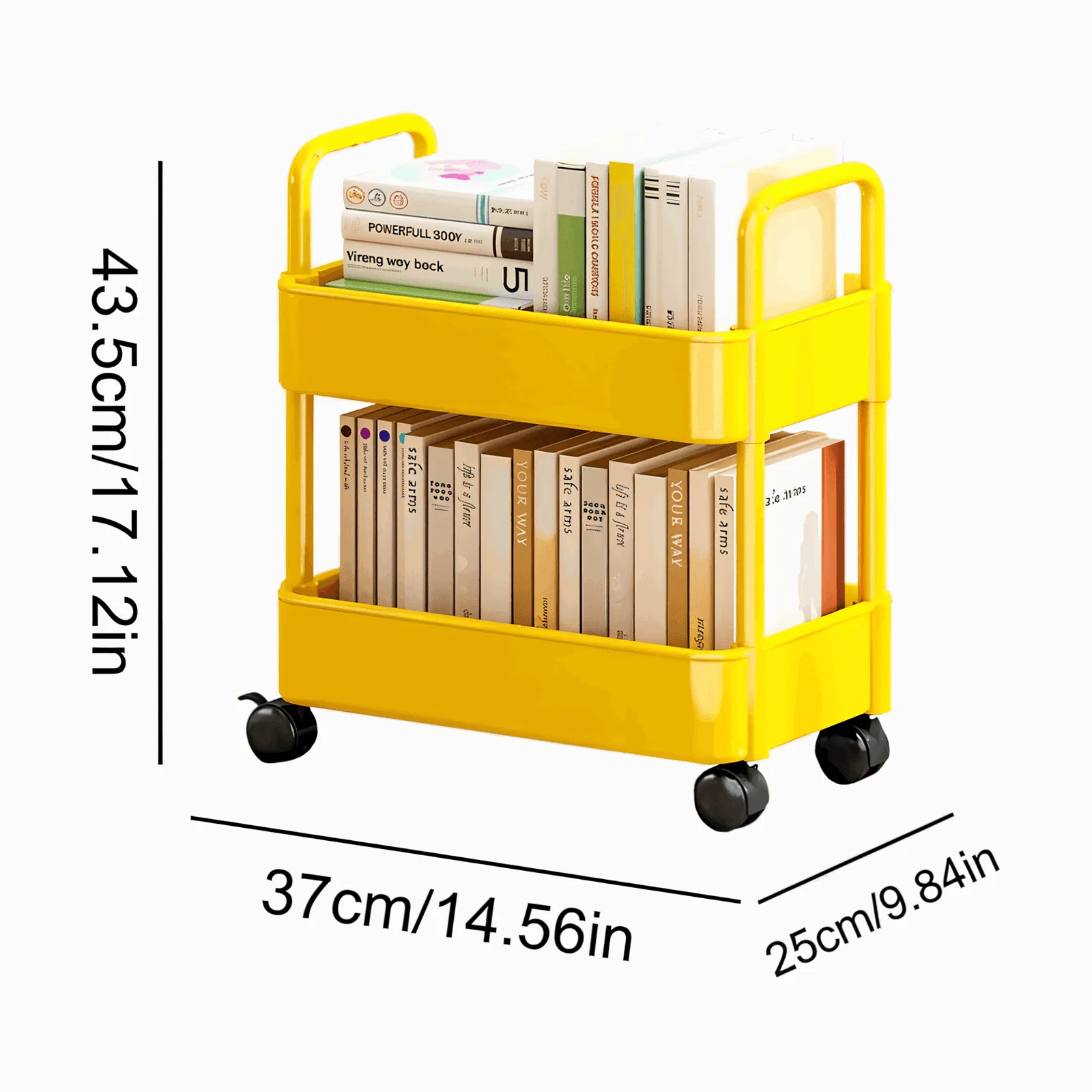 FlexShelf - 2-tier book cart - Multifunctional book cart - Mobile book shelf -  - #tag1#