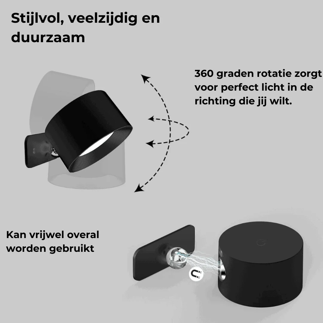 FlexiGlow – Wireless Rechargeable 360° Wall Lamp for Flexible Lighting -  - #tag1#