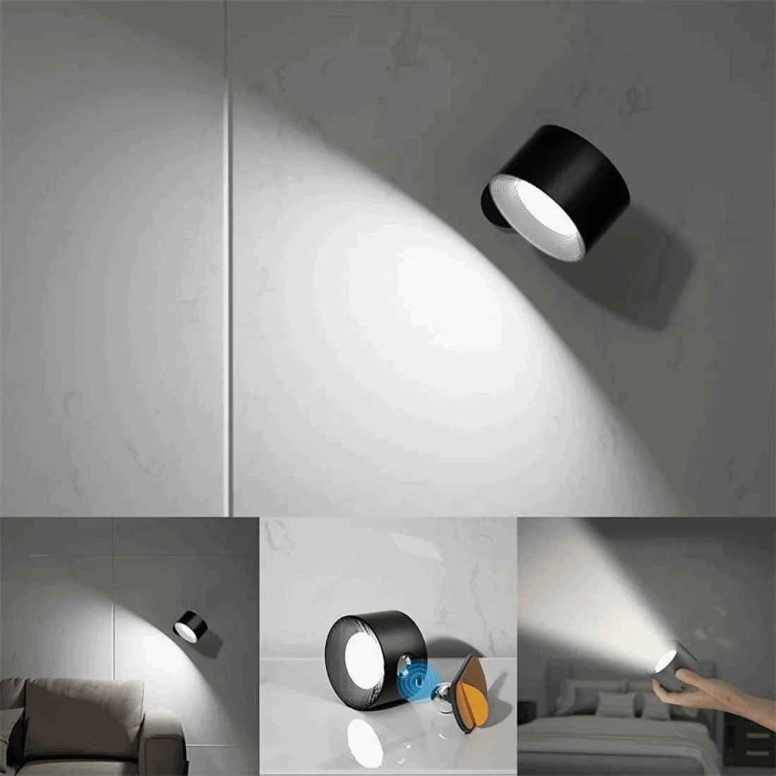FlexiGlow – Wireless Rechargeable 360° Wall Lamp for Flexible Lighting -  - #tag1#